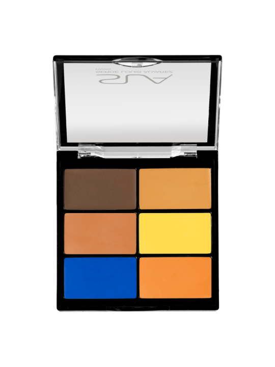 PALETE DE 6 CORRETORES CAKE CREME "amarelo/azul/castanhos -