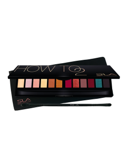 palete HOW TO 2 "11 sombras + base fixante + iluminador"