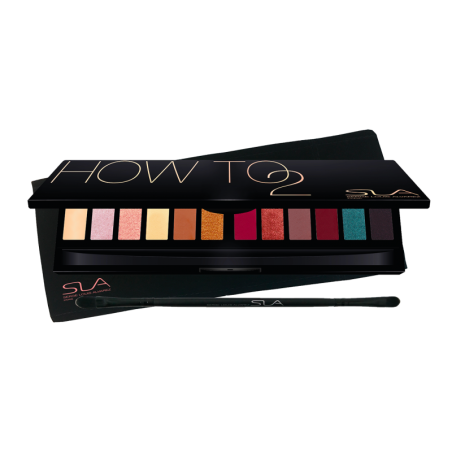 palete HOW TO 2 "11 sombras + base fixante + iluminador"