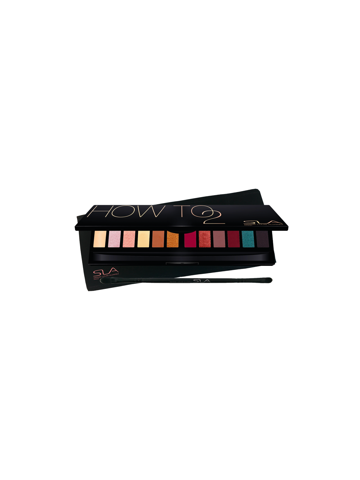 palete HOW TO 2 "11 sombras + base fixante + iluminador"
