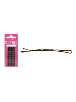 Ganchos Cabelo Sabrina Ondulado Castanho 6 cm 72 x 12 Unidad