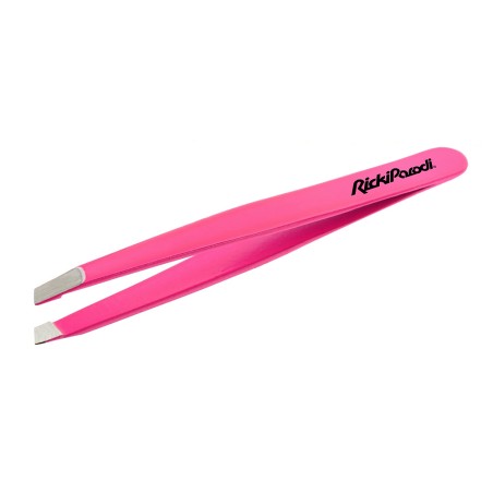 Pinça Oblíqua Rickiparodi Rosa Inox 9 cm