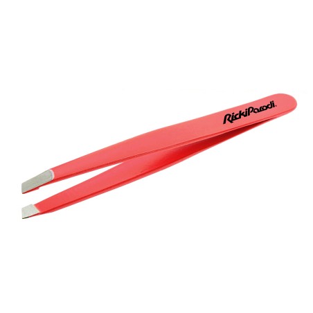 Pinça Oblíqua Rickiparodi Vermelha Inox 9 cm