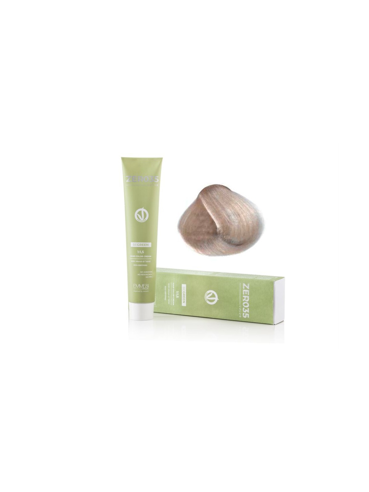 Coloração Capilar Emmebi Vegan Zero35 Be Green 12/02 100 ml