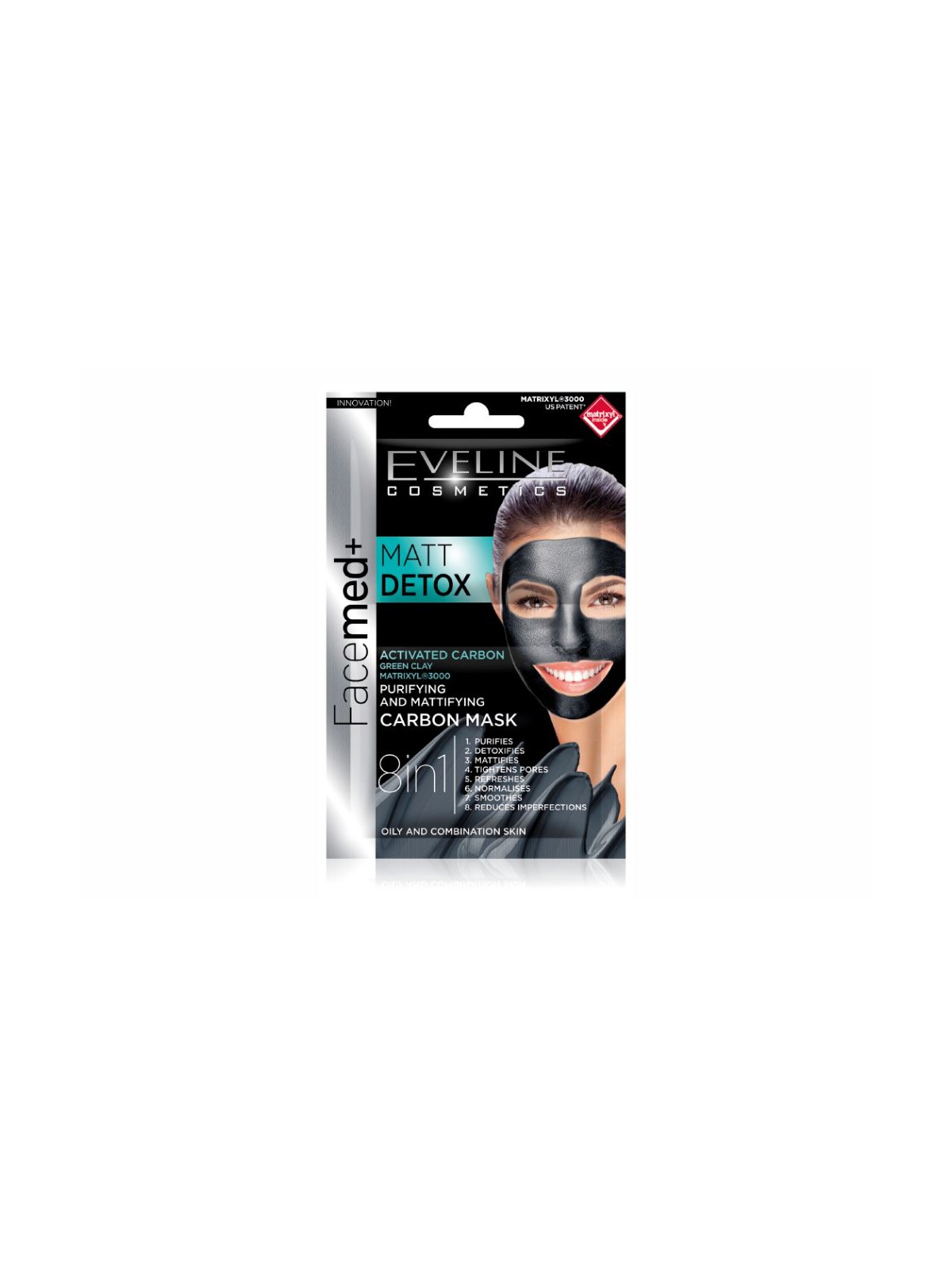 Máscara Facial Detox Purificante e Matificante de Carvão Eve