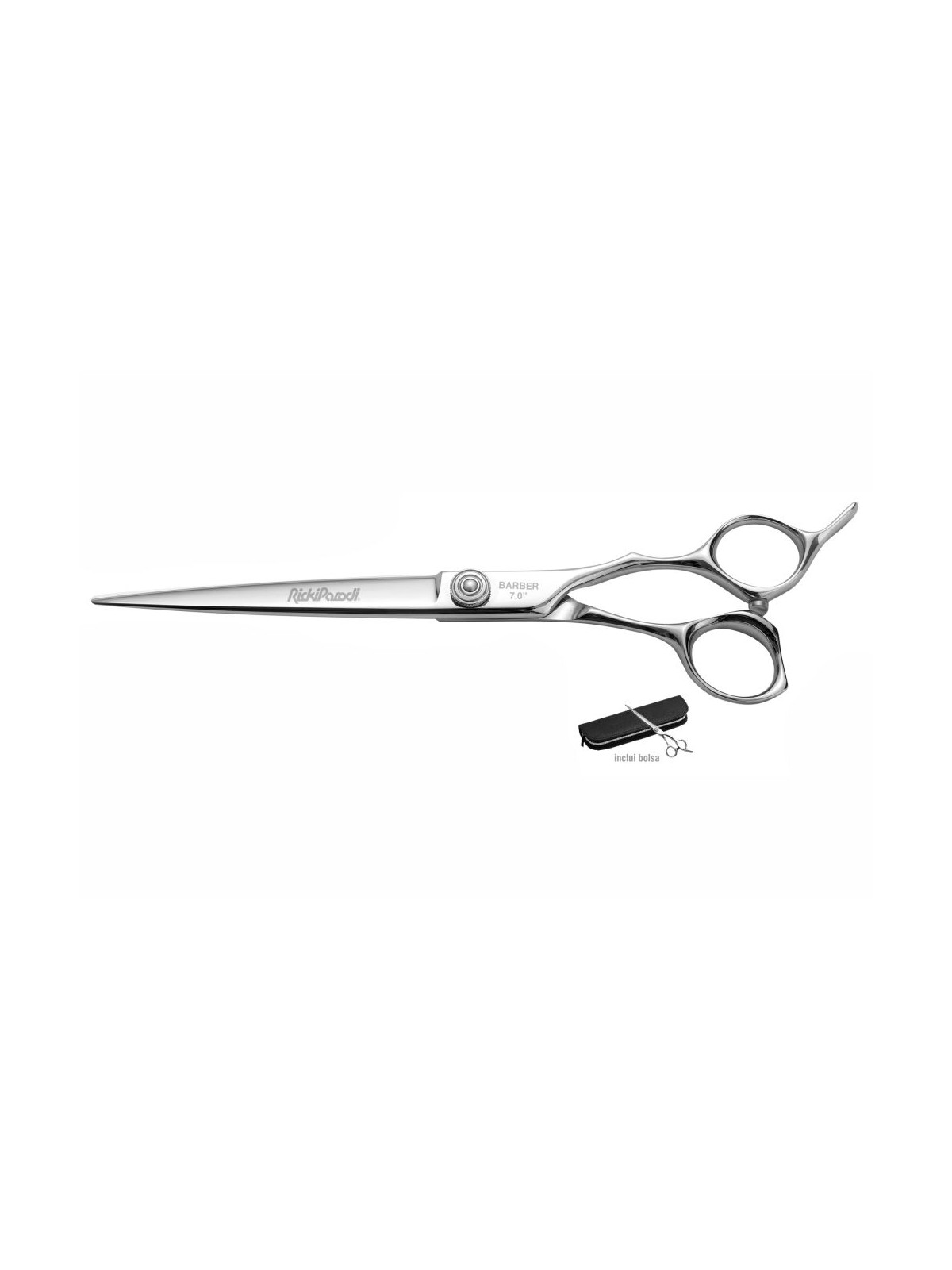 Tesoura Corte com Bolsa Rickiparodi Barber 7.0"