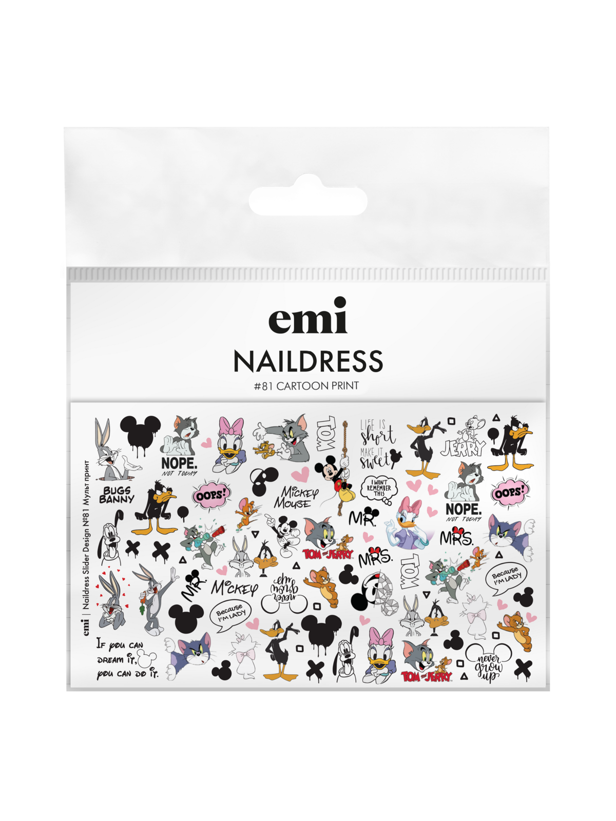 Naildress Slider Design /81 Cartoon Print