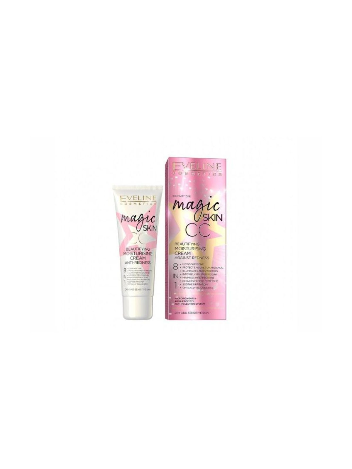 Creme Corretor Antivermelhidão Eveline CC Magic Skin 8 em 1