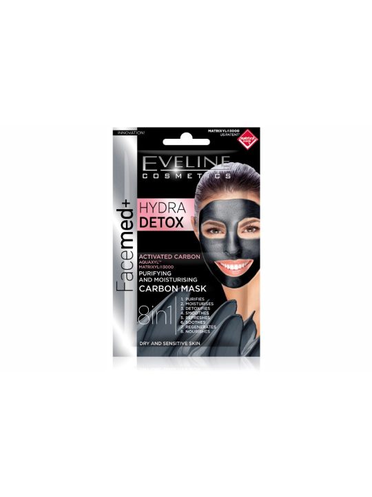 Máscara Facial Detox Hidratante e Purificante de Carvão Evel