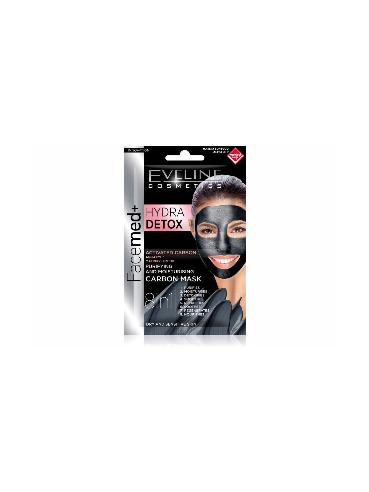 Máscara Facial Detox Hidratante e Purificante de Carvão Evel