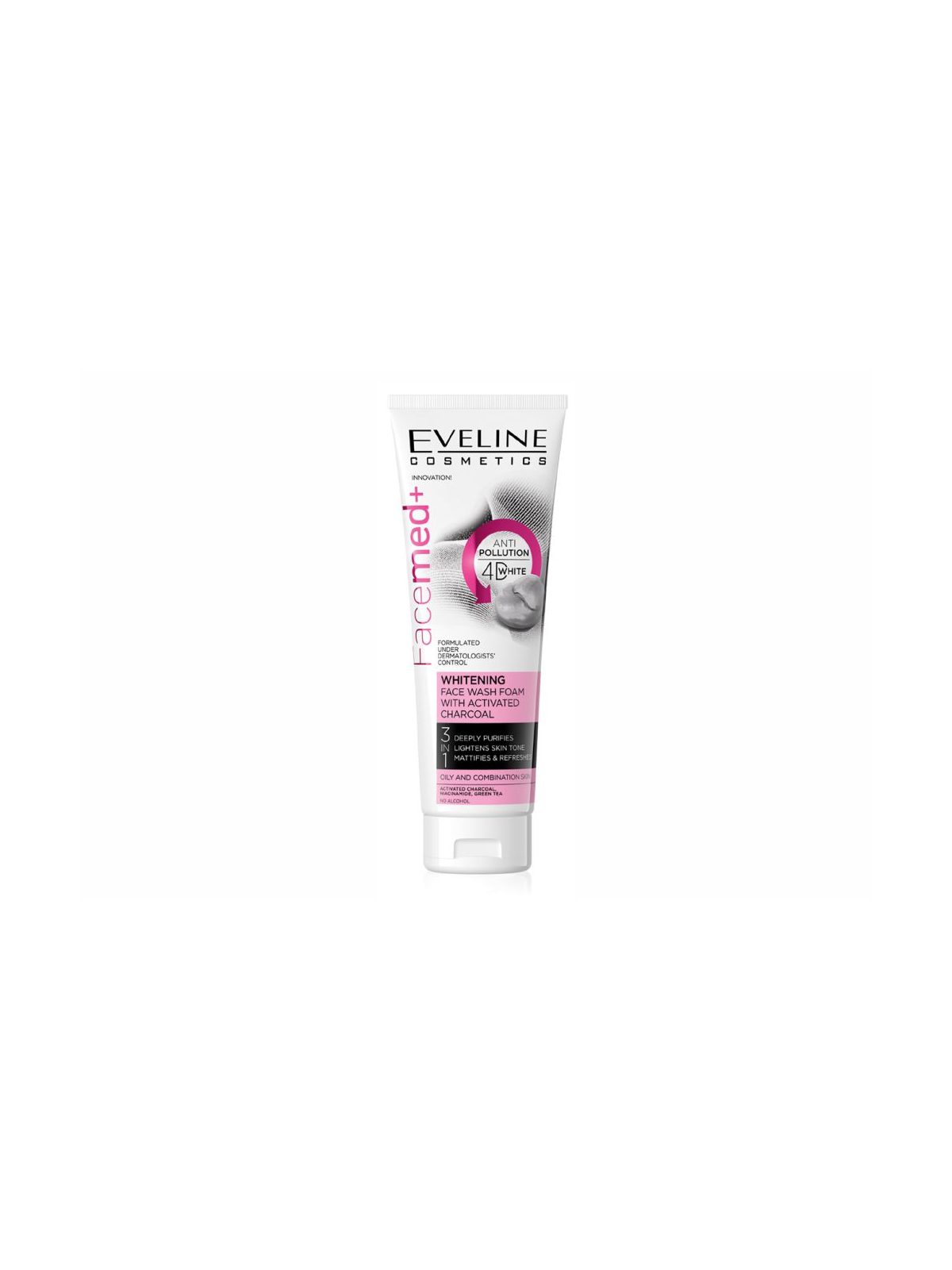 Gel de Limpeza Facial Branqueador com Carvão Ativado 3 em 1