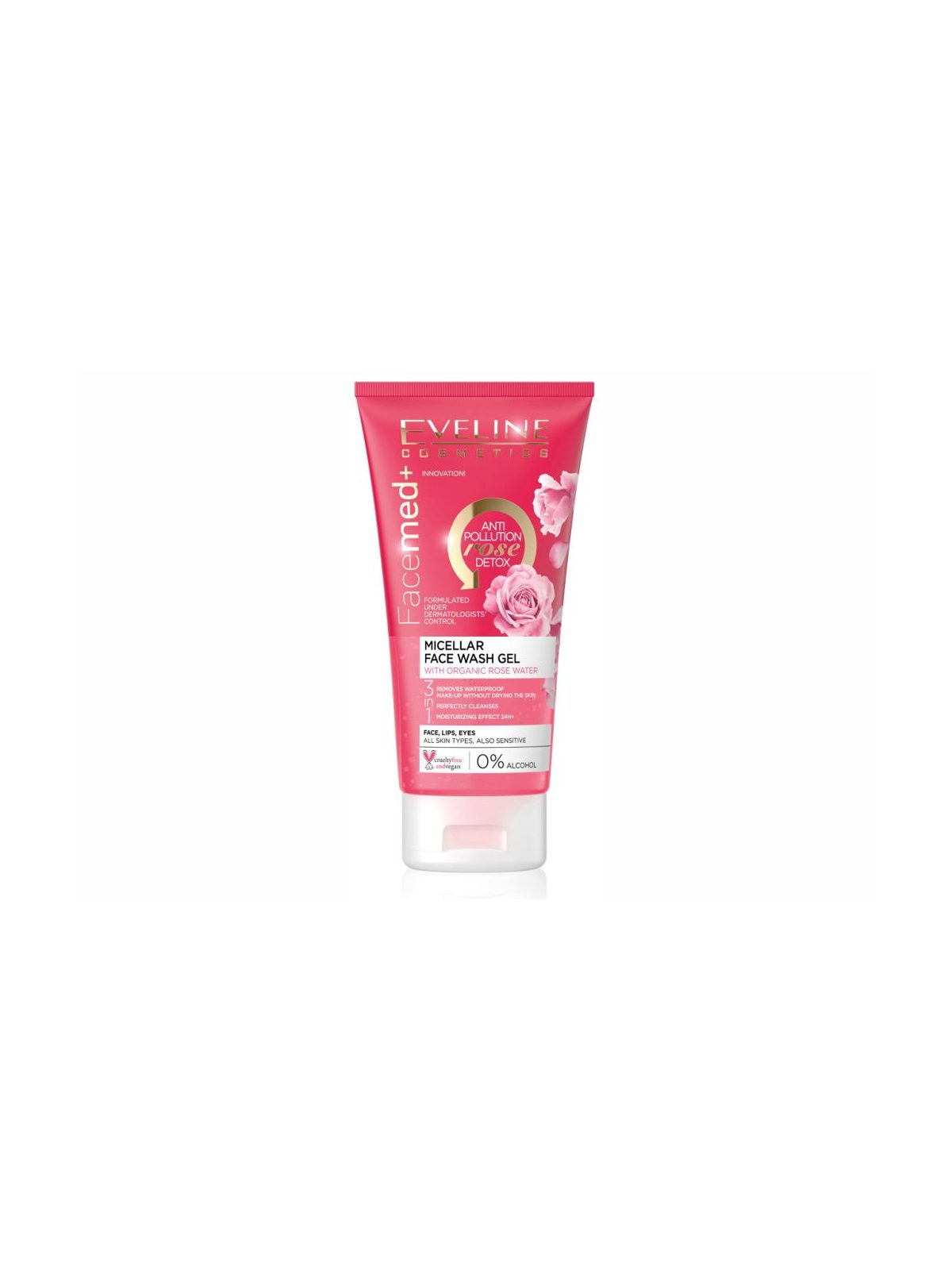 Gel de Limpeza Facial com Água de Rosas Orgânicas Eveline Fa