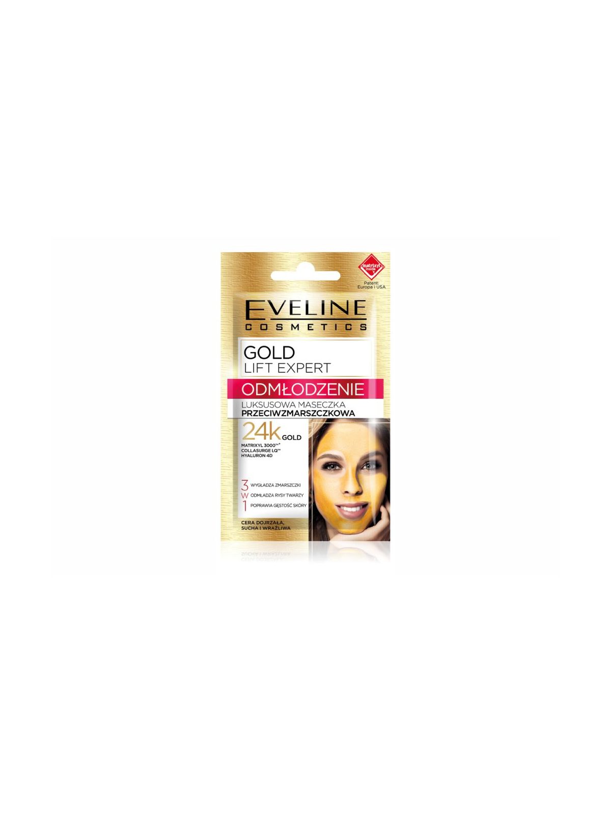 Máscara Rejuvenescente Antirrugas 3 em 1 Eveline Gold Lift E