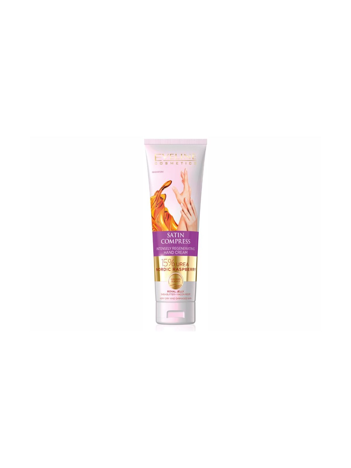 Creme de Mãos 15% Ureia Framboesa Nórdica Eveline Satin Comp