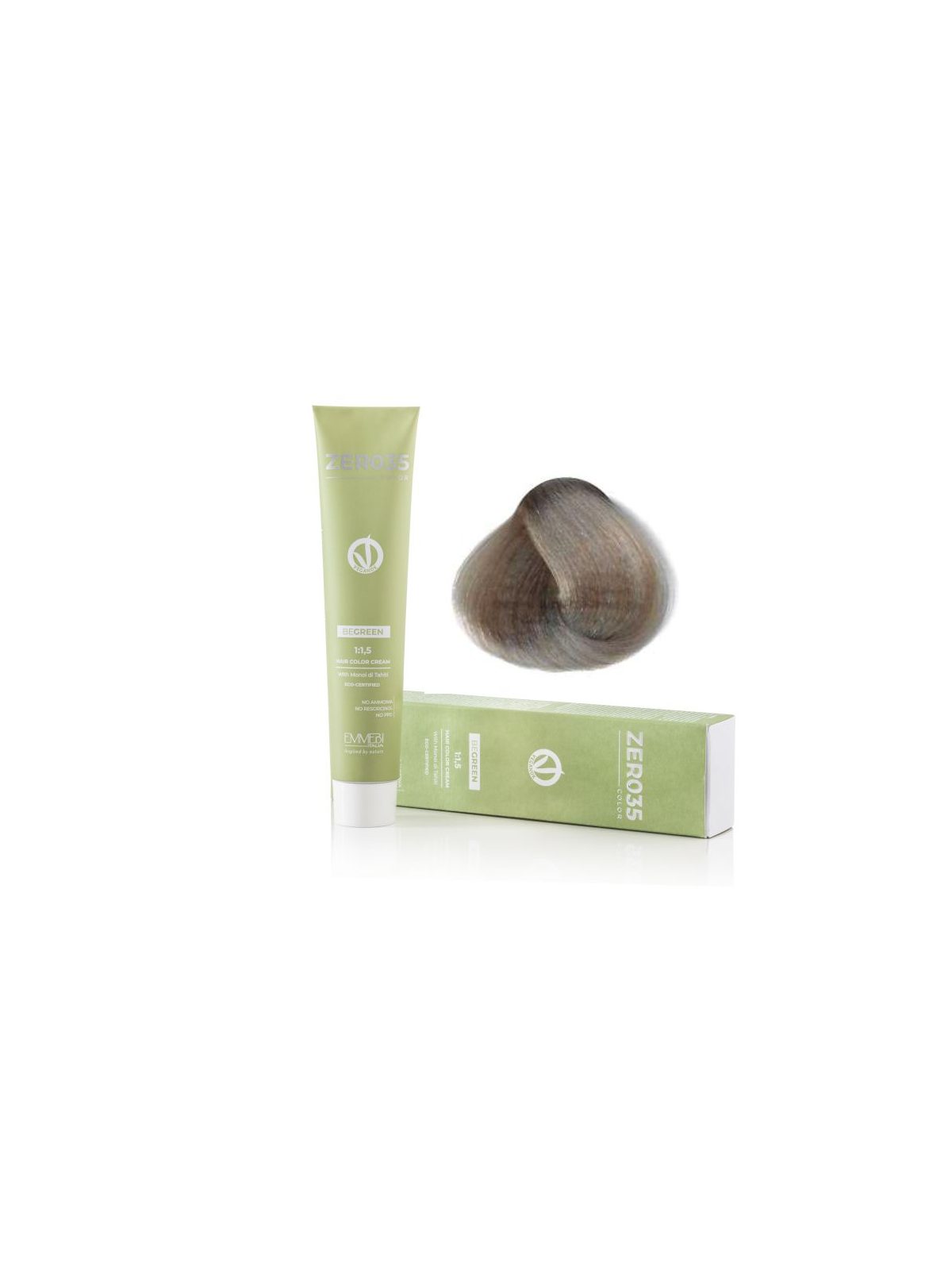 Coloração Capilar Emmebi Vegan Zero35 Be Green 10/11 100 ml
