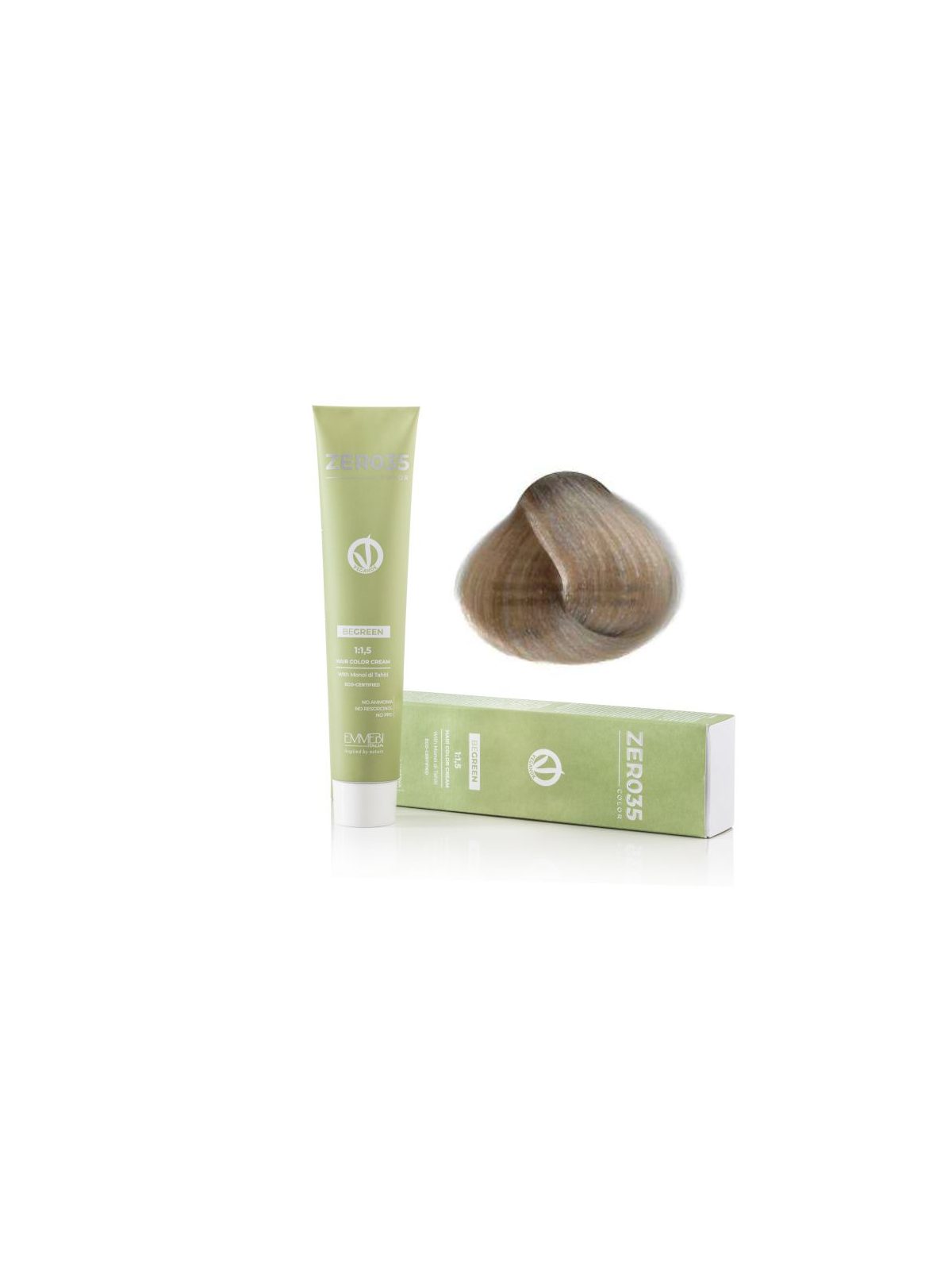 Coloração Capilar Emmebi Vegan Zero35 Be Green 10/17 100 ml