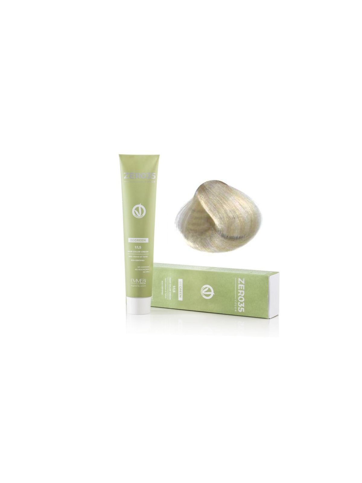 Coloração Capilar Emmebi Vegan Zero35 Be Green 12/00 100 ml