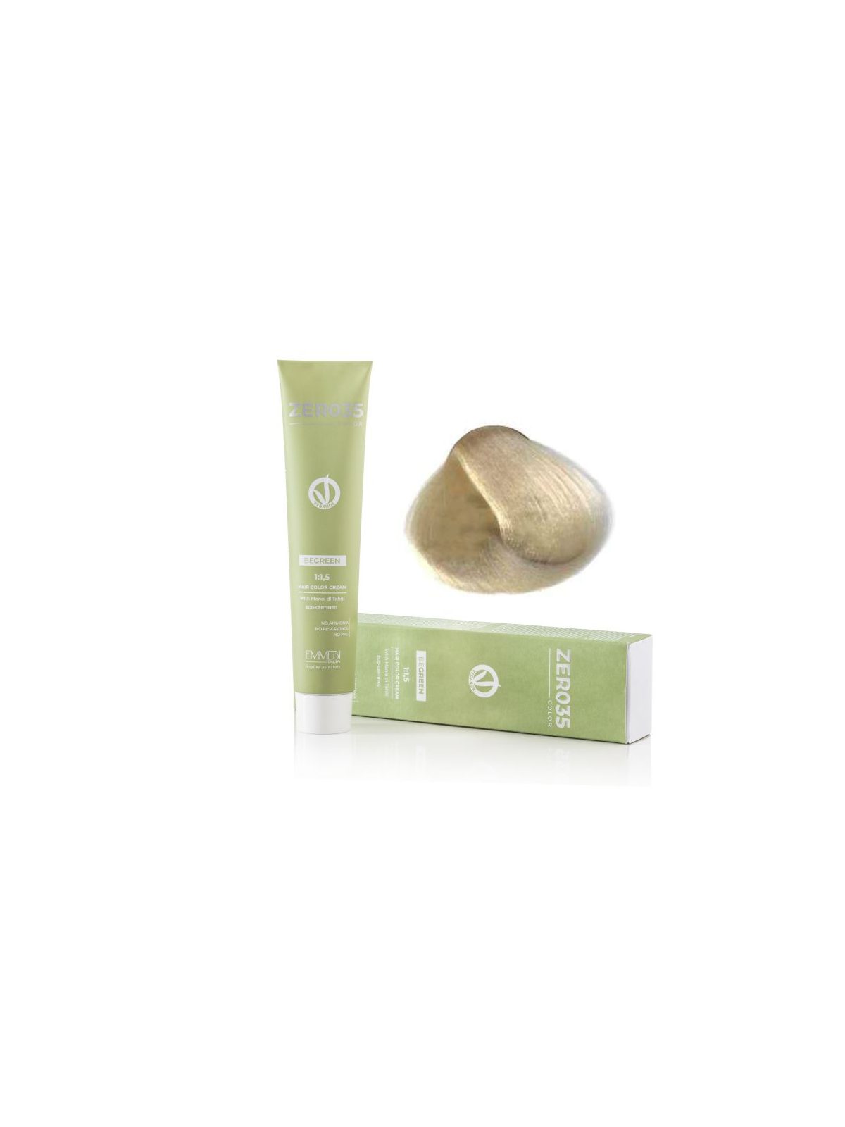 Coloração Capilar Emmebi Vegan Zero35 Be Green 12/12 100 ml