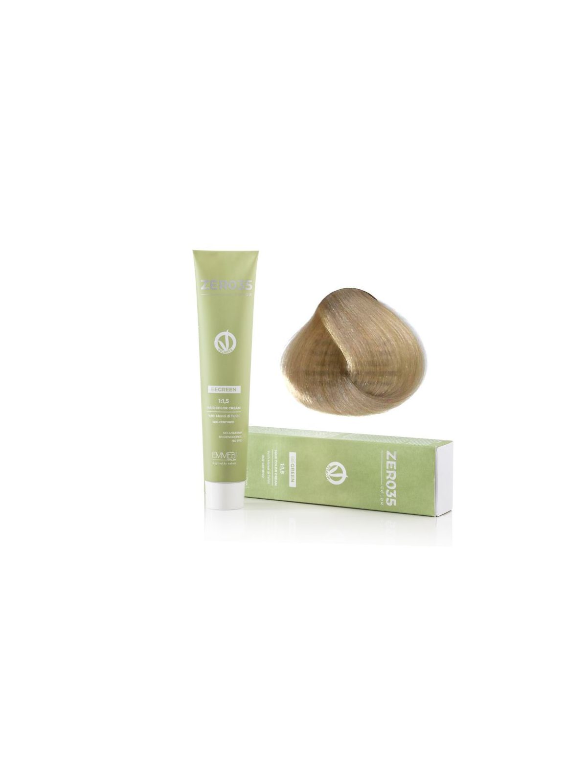 Coloração Capilar Emmebi Vegan Zero35 Be Green 10/0 100 ml