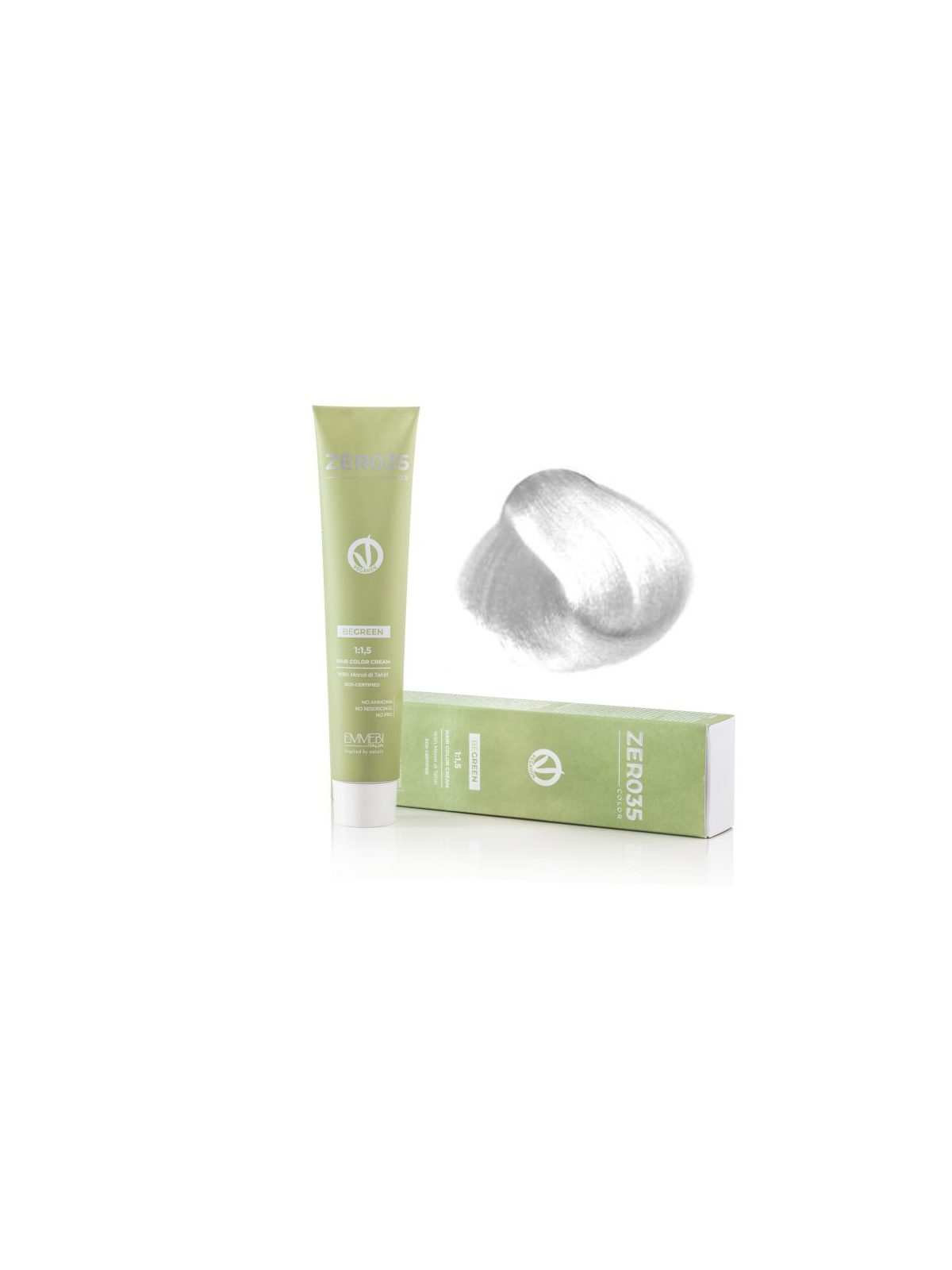 Coloração Capilar Emmebi Vegan Zero35 Be Green Pure Light Gl