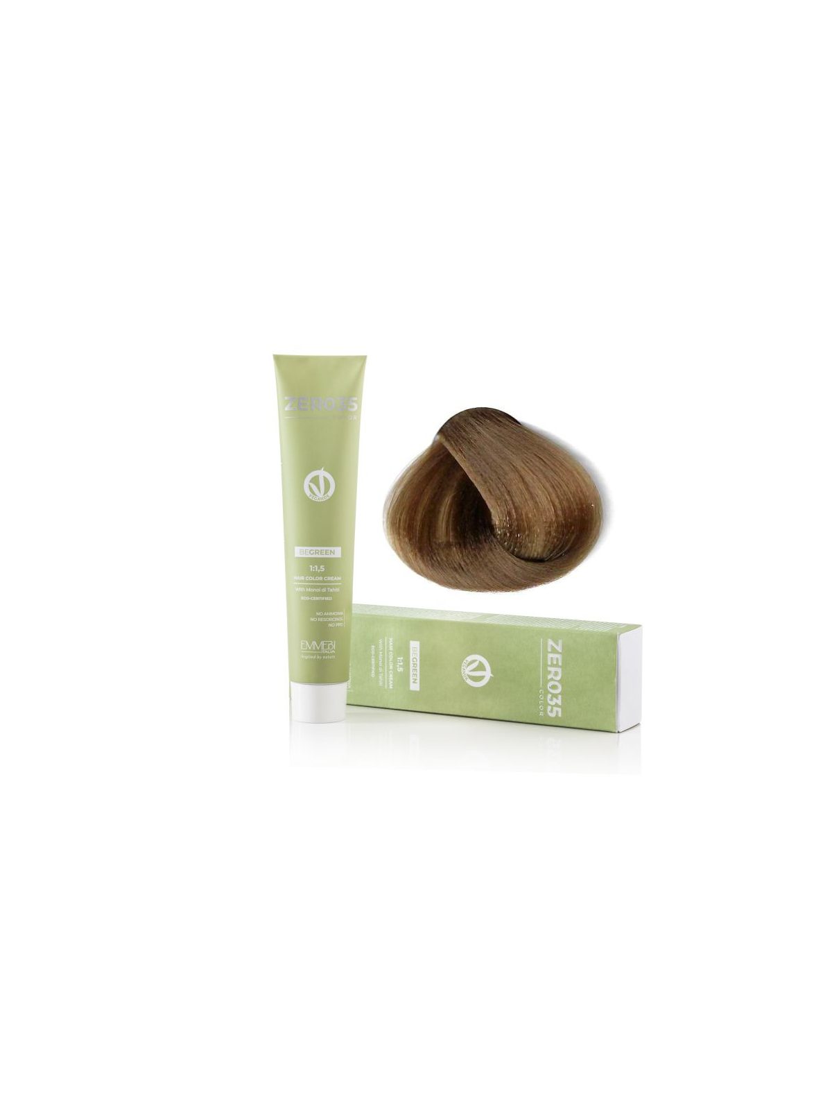 Coloração Capilar Emmebi Vegan Zero35 Be Green 8/0 100 ml