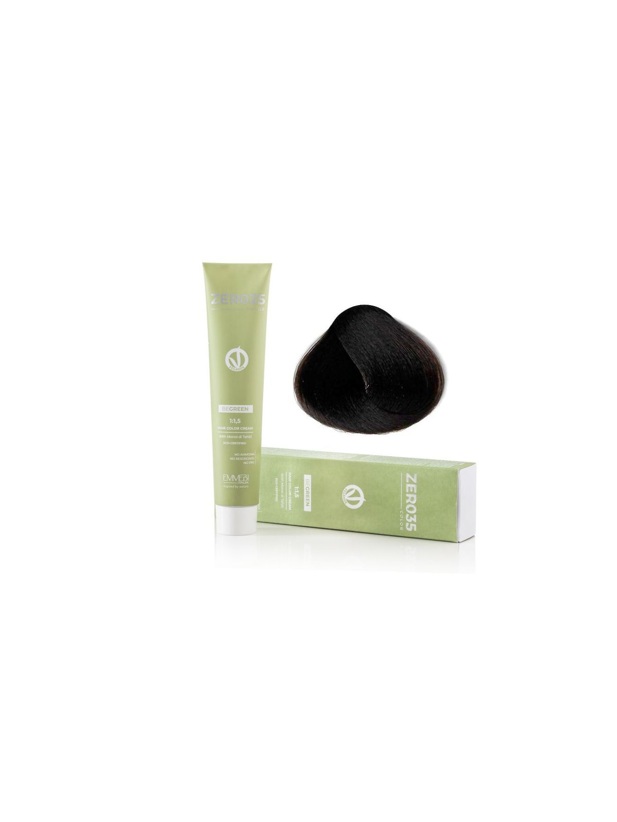 Coloração Capilar Emmebi Vegan Zero35 Be Green 5/0 100 ml