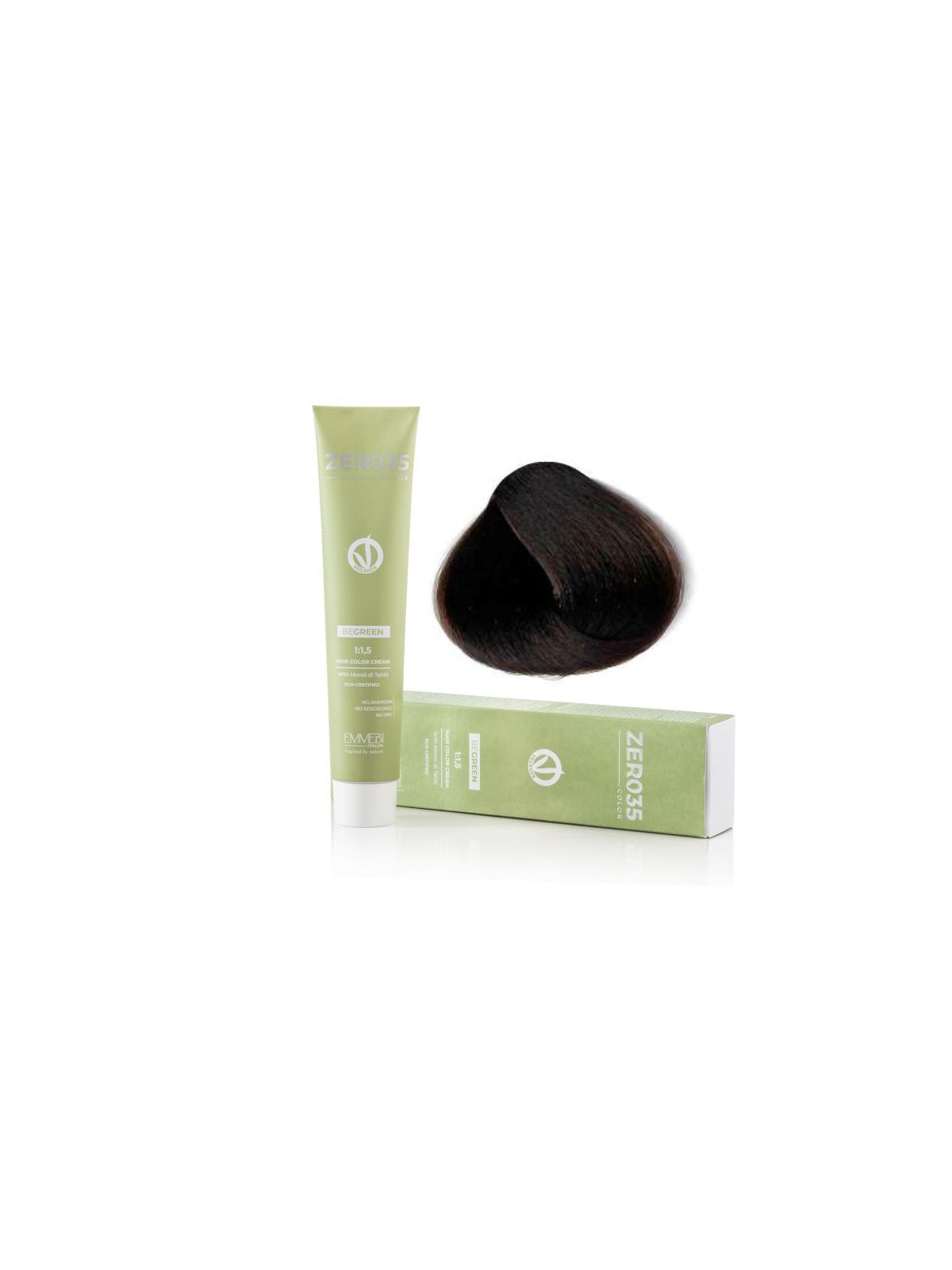 Coloração Capilar Emmebi Vegan Zero35 Be Green 5/8 100 ml