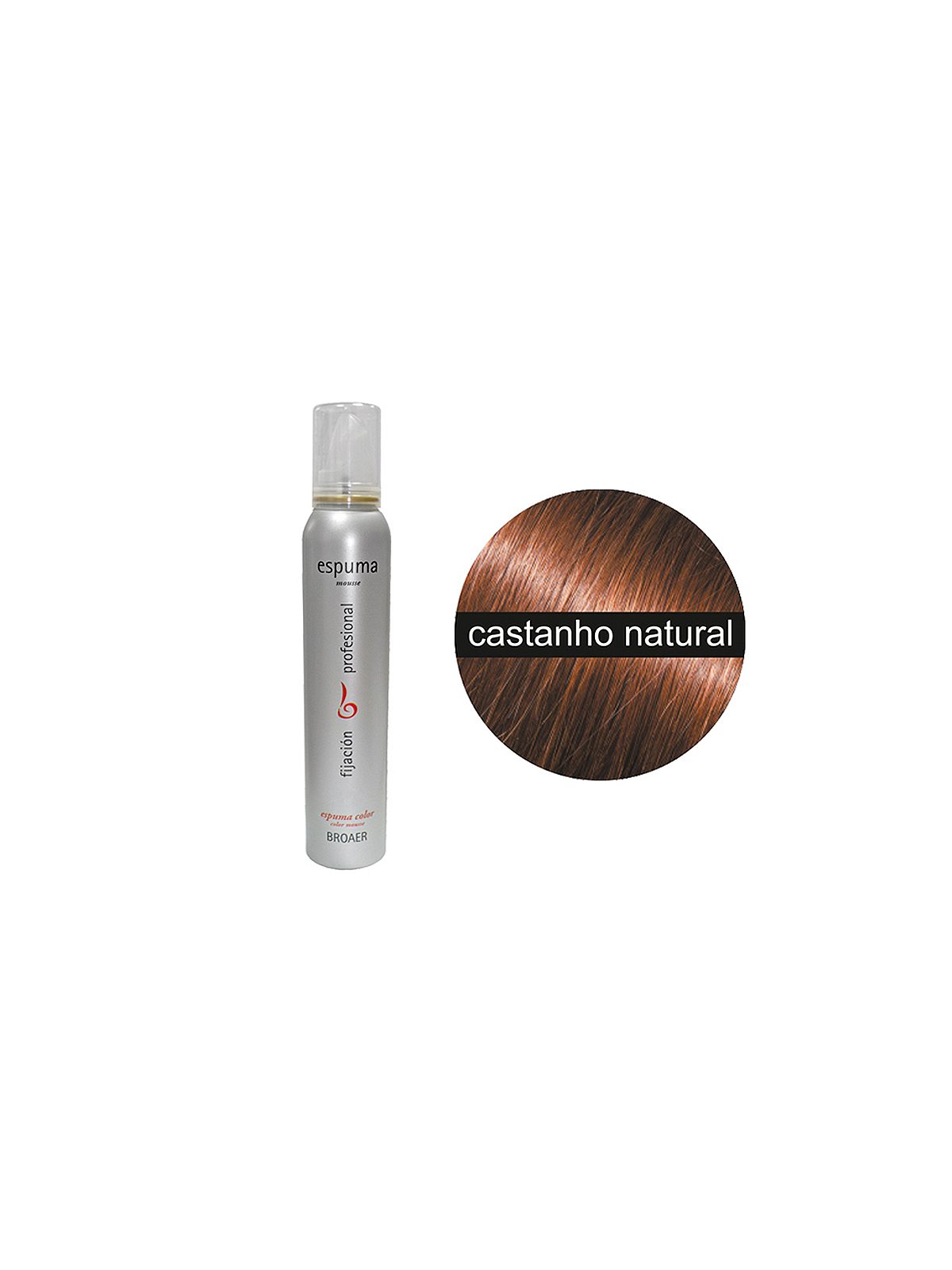 Espuma Broaer de Cor Castanho Natural 200 ml