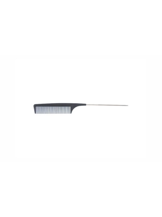 Pente Carbono Agulha Metal 23,5 cm Preto