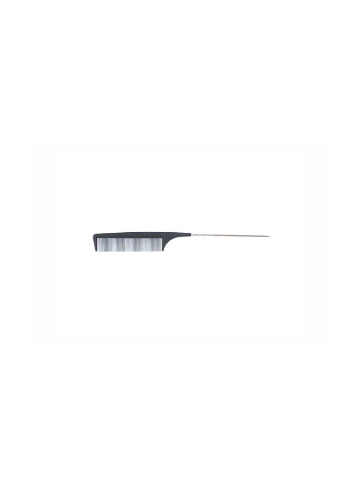 Pente Carbono Agulha Metal 23,5 cm Preto