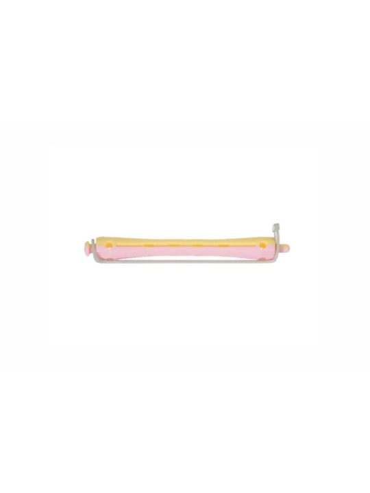 Bigoudi Cabelo Rosa e Amarelo Largo 12 Unidades