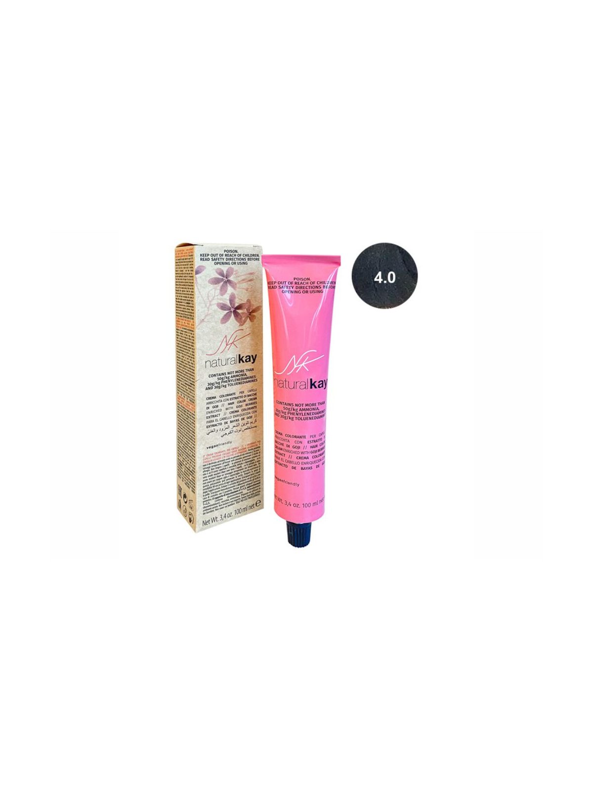 Coloração Capilar Natural Kay 4/0 100 ml